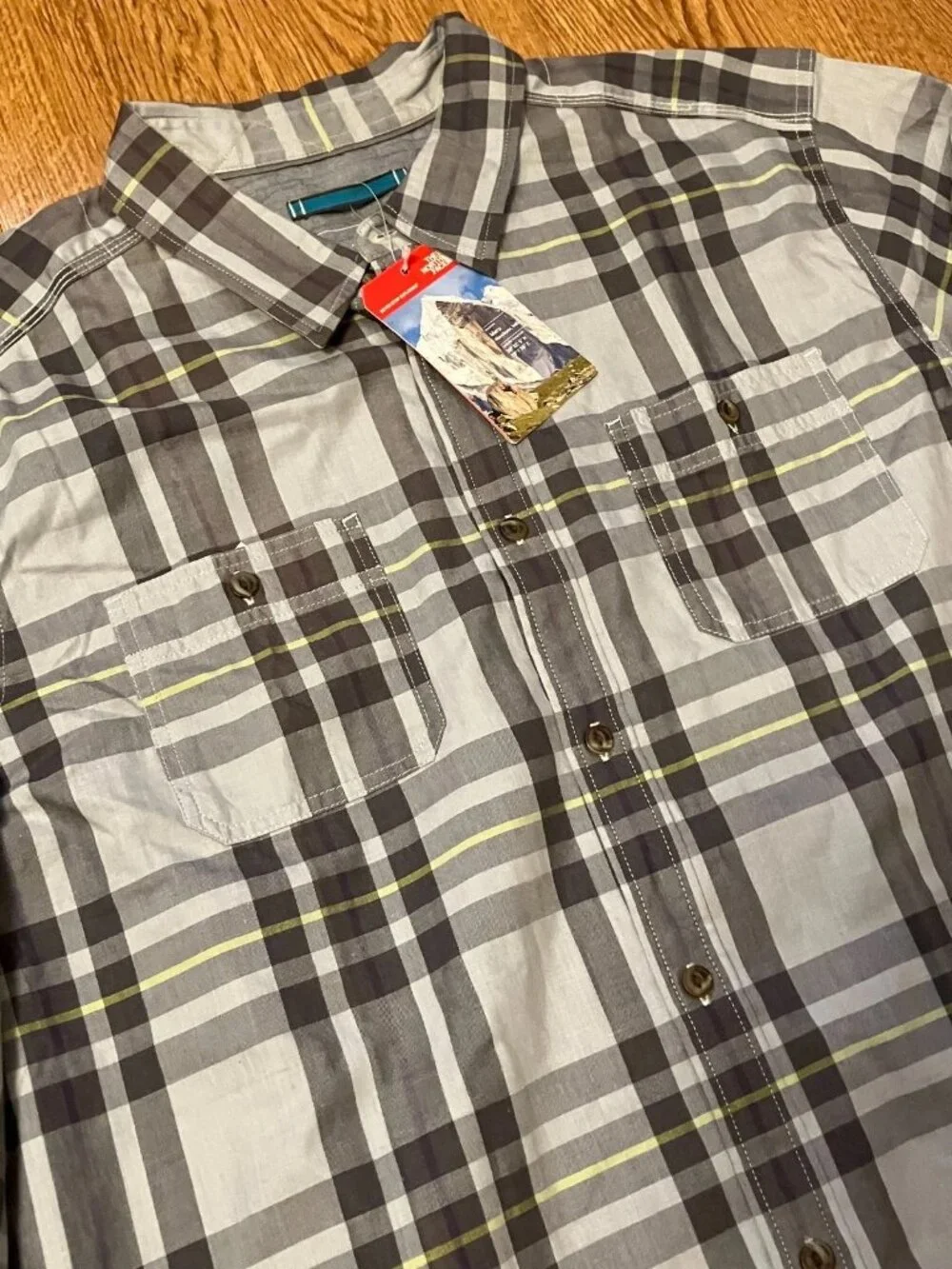 The North Face Boulder George Shirt Mens XXL Gray Plaid LS Button Up New